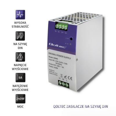 4. QOLTEC Industrie-DIN-Schienennetzteil | 240 W | 48 V | 5 A