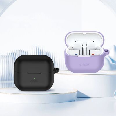 3. Tech-Protect Silikon-Hakenhülle für Samsung Galaxy Buds 3 / 3 FE / 3 Pro, Lila