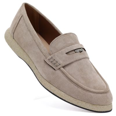 Damen-Wildledermokassins in Beige Vinceza 62273