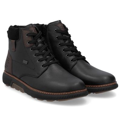 37. Gefütterte wasserdichte Herren-Lederstiefeletten in Schwarz Rieker B3343-00