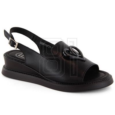 Filippo W PAW534A Keilsandalen aus Leder, schwarz