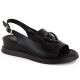Filippo W PAW534A Keilsandalen aus Leder, schwarz