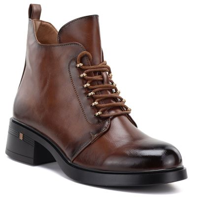 Gefütterte Damen-Ankle-Boots, braun, S.Barski HY62-8112