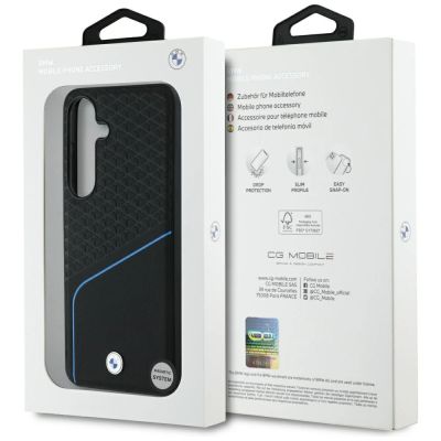 8. BMW Strukturiertes und glattes MagSafe Lederetui für Samsung Galaxy S25 - Schwarz