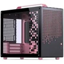 Jonsplus Z20 Micro-ATX Gehäuse, mit Tragegriff - schwarz/rosa