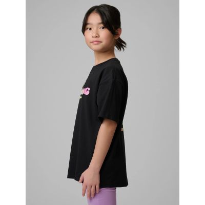 4. Locker geschnittenes Mädchen-T-Shirt mit Aufdruck 4F 4FJRSS26TTSHF4137-020S