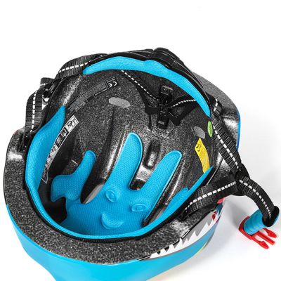 7. Wozinsky Kinderfahrradhelm, Drachenmuster, leicht, Größe S – Blau