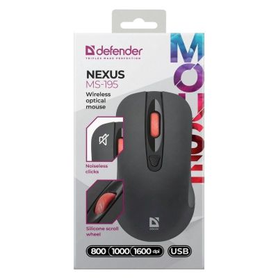 5. DEFENDER MOUSE NEXUS MS-195 RF SILENT BLACK