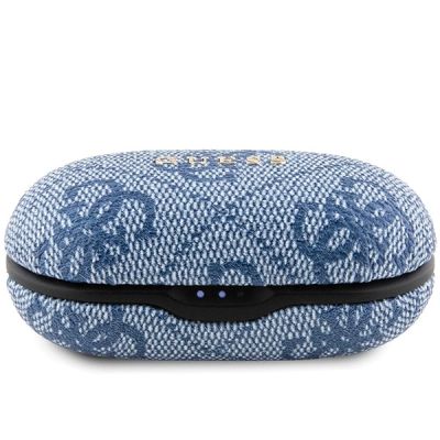 2. TWS Guess 4G Metall-Bluetooth-Kopfhörer mit ENC-Dockingstation – Blau