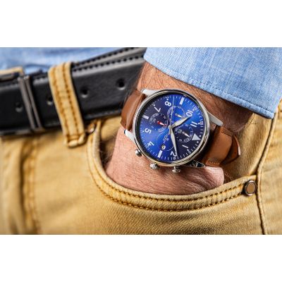 3. Giewont Herrenuhr Chronograph Saphir Braun Blau GW5630-A6