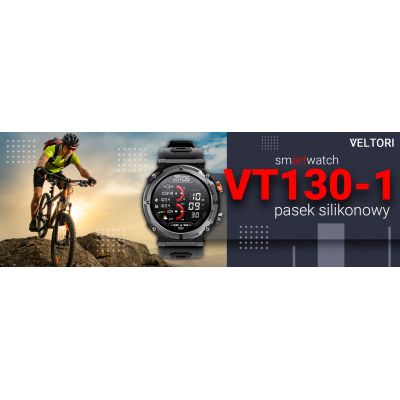 11. VELTORI VT130-1 Smartwatch Schwarzes Silikonarmband