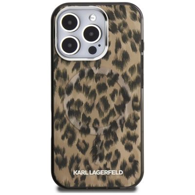 3. Karl Lagerfeld IML Leopard Pattern MagSafe Case für iPhone 16 Pro Max - Braun