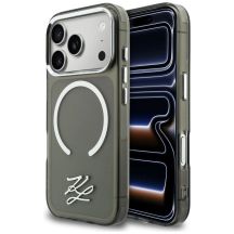 Karl Lagerfeld IML KL Script Logo MagSafe Hülle für iPhone 17 Pro Max - Schwarz