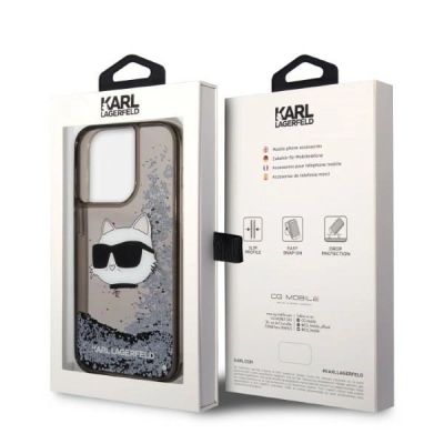 8. Karl Lagerfeld KLHCP14LLNCHCK iPhone 14 Pro 6.1" schwarz/schwarz Hardcase Glitter Choupette Head