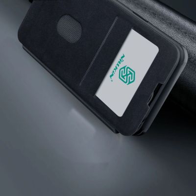 17. Nillkin Qin Leder Pro Hülle iPhone 14 Plus Kamerahülle Holsterhülle Klapphülle Grün
