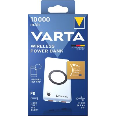 4. Varta 57913 Lithium-Polymer (LiPo) 10000 mAh Kabelloses Laden Weiß