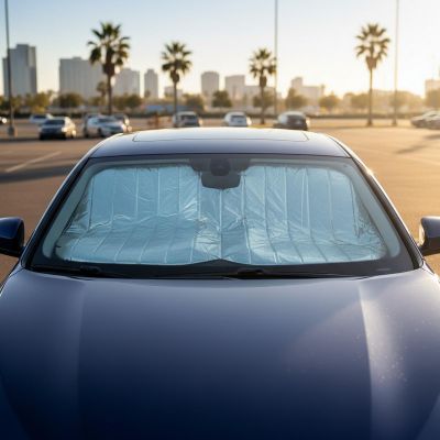 4. Faltbarer, spiegelnder Sonnenschutz von Dunlop, 130 x 60 cm