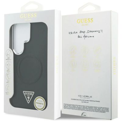 8. Guess MagSafe-Hülle mit geprägtem Ring-Dreieck-Logo für Samsung Galaxy S26 Ultra – Schwarz