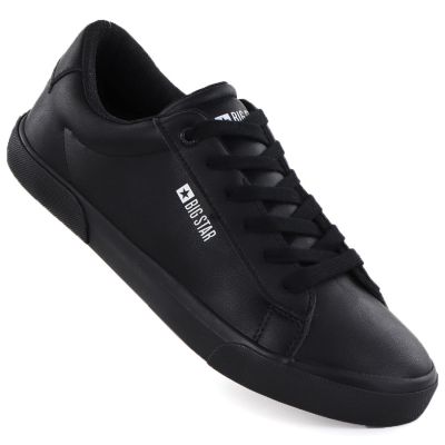 Herren-Sneaker, niedrig geschnitten, Kunstleder, schwarz, Big Star TT174002