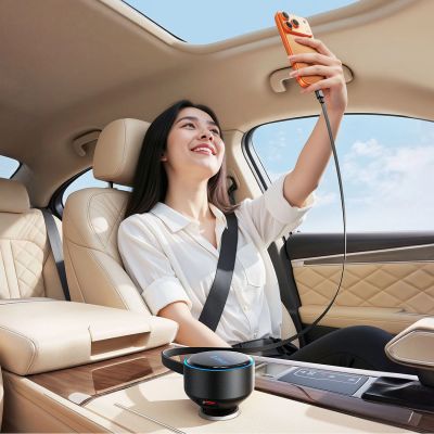 3. Orico FC-60-2C 60W Kfz-Ladegerät mit einziehbarem USB-C-Kabel (65 cm) – Schwarz