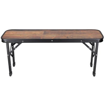 3. Klappbarer Campingtisch 90x60x70cm und 2 Bänke 87x23x39cm aus Holz