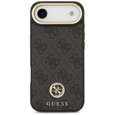 3. Guess 4G Strass Logo & Big Strap Metal Buttons MagSafe Hülle für iPhone Air - Schwarz