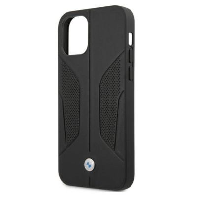 6. BMW Lederhülle mit perforierten Seiten für iPhone 12 / iPhone 12 Pro – Schwarz