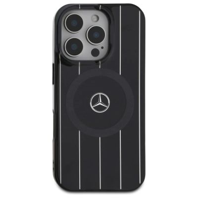 3. Mercedes MB Double Layer Crossed Lines MagSafe Hülle für iPhone 16 Pro – Schwarz