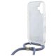 6. Guess Crossbody Cord 4G Print Hülle mit Trageband für iPhone 16 – Blau