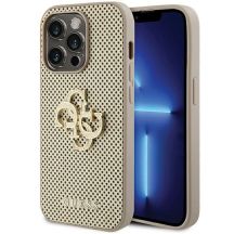 Guess Perforated 4G Glitter Hülle für iPhone 15 Pro – Gold