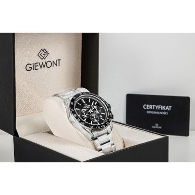 8. Giewont Herrenuhr Chronograph Saphir Silber Schwarz GW9580-B1