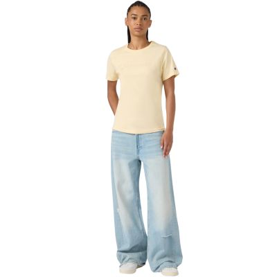 5. Champion Damen Kurzarm-T-Shirt Gelb 119125 YS175