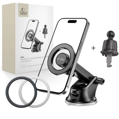 5. Tech-Protect N51 Autotelefonhalter mit MagSafe für Cockpit/Lüftungsschlitze – Schwarz