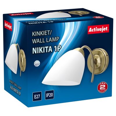 3. Klassische Einzel-Wandleuchte Activejet NIKITA Patina E27 für das Wohnzimmer