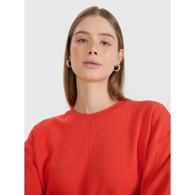 2. Oversize-Sweatshirt ohne Kapuze, offener Reißverschluss, Damen 4F 4FWSS25TSWSF1543-62S