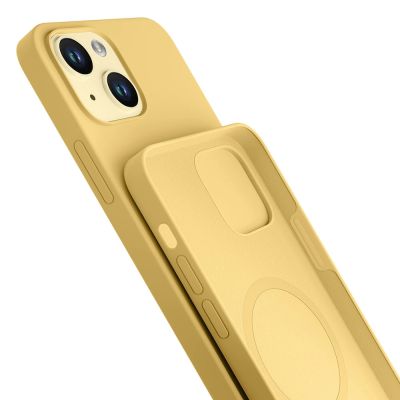 5. 3mk Hardy Silikon MagCase Hülle für iPhone 15 Plus - gelb