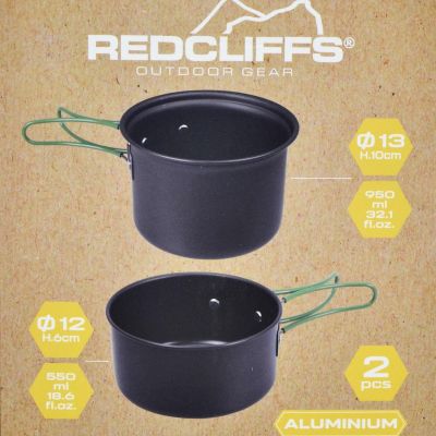 13. REDCLIFFS TOURISTEN-SET MIT 2 TÖPFEN