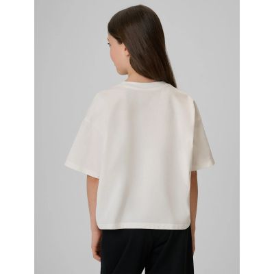 2. Mädchen-T-Shirt mit kastenförmigem Schnitt und Aufdruck 4F 4FJRAW26TTSHF4239-11S