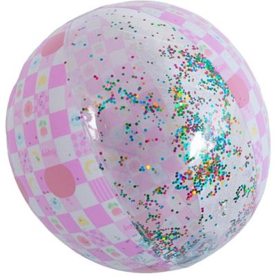 5. Aufblasbarer Strandball 50 cm, rosa Glitzer 53197