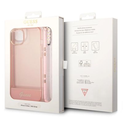 7. Guess GUHCP14MHGCOHP iPhone 14 Plus 6,7" różowy/pink hardcase Translucent Pearl Strap