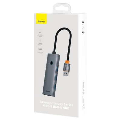 4. Baseus UltraJoy Series USB-A-Hub (4x USB-A 3.0, 1x USB-C, 5 V, 50 cm) – Grau