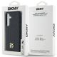 8. DKNY Leather Pattern Metal Logo MagSafe-Hülle für Samsung Galaxy S24 – Schwarz