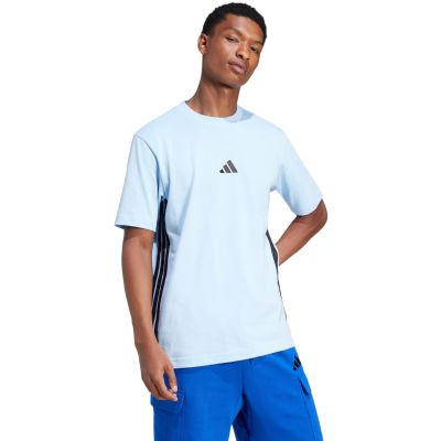 4. adidas Essentials Herren-T-Shirt mit 3 Streifen, blau, JE6397
