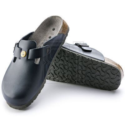 6. Birkenstock Boston ESD Blue Damen Clogs Naturleder schmale Hausschuhe (0061388)