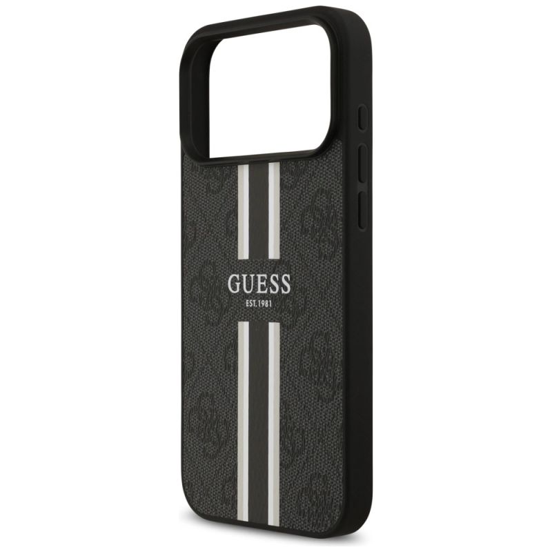 6. Guess 4G MagSafe-Hülle mit Printstreifen für iPhone 17 Pro Max – Schwarz