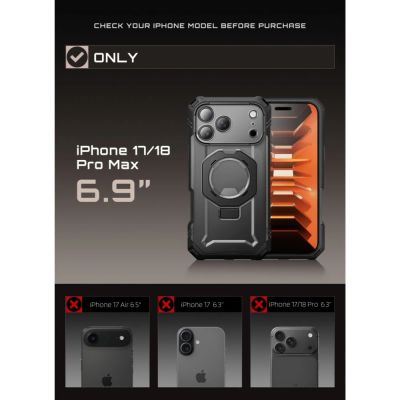 7. Supcase Grip Pro Mag MagSafe Hülle für iPhone 18 Pro Max / 17 Pro Max – Schwarz