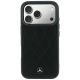 3. Mercedes Lederhülle mit gekreuzten Linien und MagSafe-Design für iPhone 17 Pro / 18 Pro – Schwarz