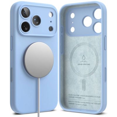 2. Ringke Silikon MagSafe Hülle für iPhone 18 Pro - Hellblau