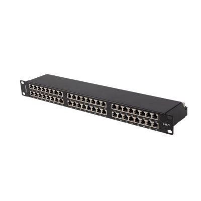 Patchpanel mit 48 Ports, 1 HE, 19 Zoll, Cat.5E, FTP, geschirmt, schwarz, Lanberg