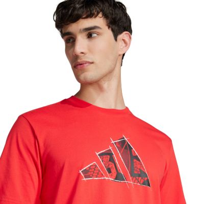 10. adidas Logo Graphic Herren T-Shirt Rot JJ3934